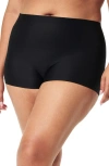 Spanx Sheer Power High-rise Control Boyshorts In Very Black