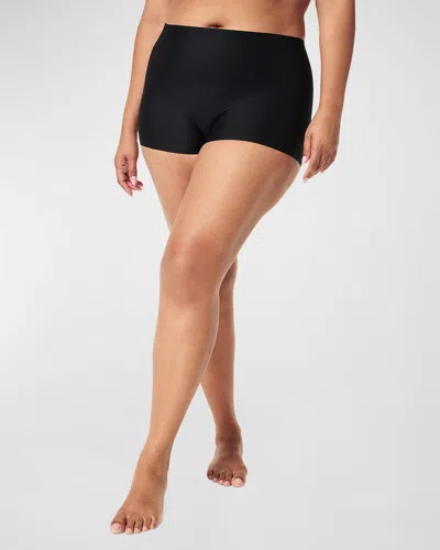 Spanx Sheer Power High-rise Control Boyshorts In Very Black