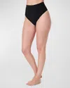 Spanx Sheer Power High-rise Shaping Thong In Very Black