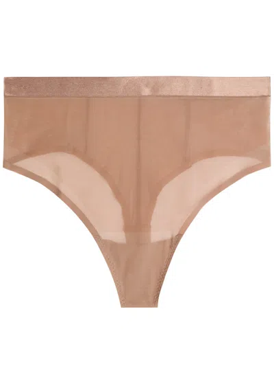 Spanx Sheersense Sculpting Mesh Thong In Brown
