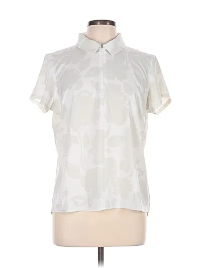 Pre-owned Spanx Short Sleeve Polo Shirt In Ivory
