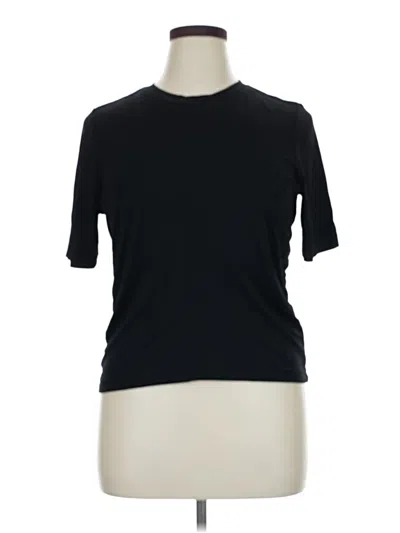Pre-owned Spanx Short Sleeve Top Black Crew Neck Tops