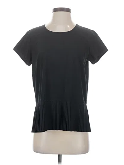 Pre-owned Spanx Short Sleeve Top Black Crew Neck Tops