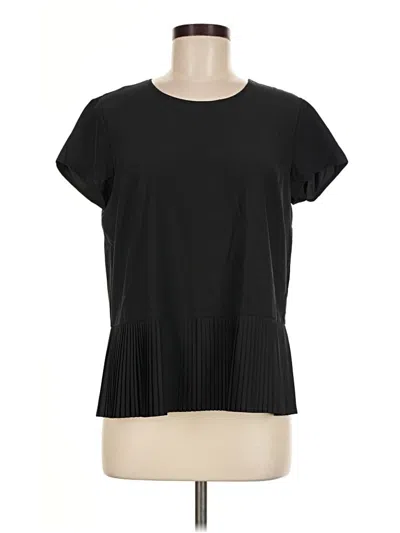 Pre-owned Spanx Short Sleeve Top Black Crew Neck Tops