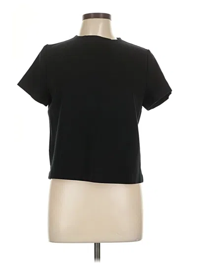 Pre-owned Spanx Short Sleeve Top Black Keyhole Neckline Tops