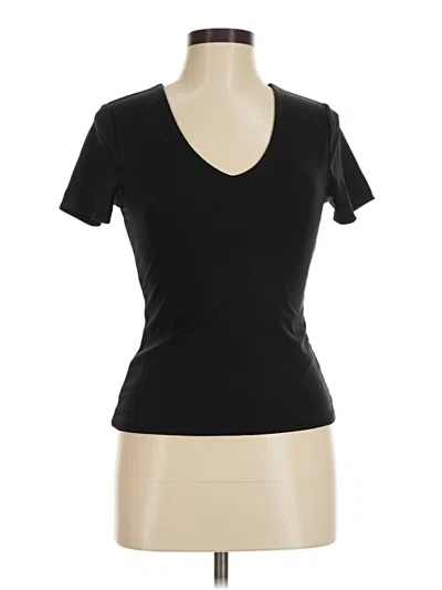 Pre-owned Spanx Short Sleeve Top Black Scoop Neck Tops
