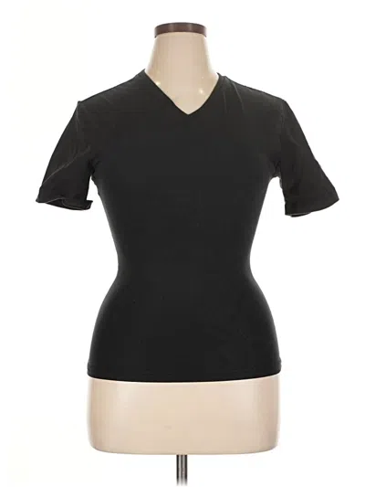 Pre-owned Spanx Short Sleeve Turtleneck In Black