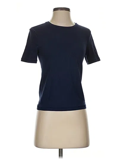 Pre-owned Spanx Short Sleeve Turtleneck In Blue