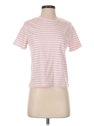 Pre-owned Spanx Short Sleeve Turtleneck In Pink