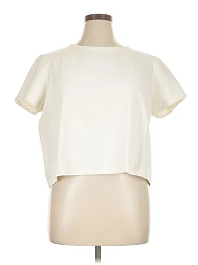 Pre-owned Spanx Short Sleeve Turtleneck In White