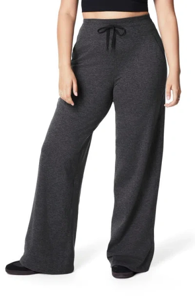 Spanx ® Smooth™ Softstretch Wide Leg Pants In Very Black Dash Heather