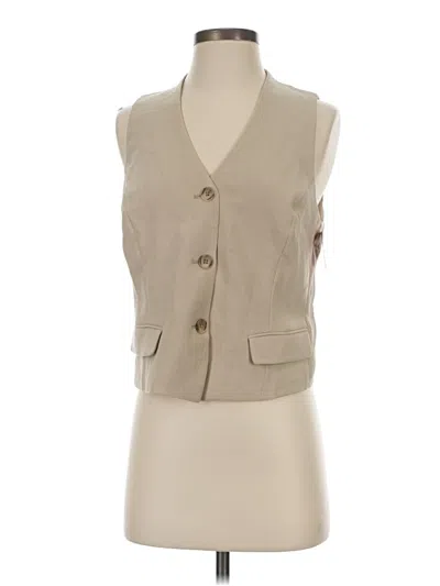 Pre-owned Spanx Sleeveless Button Down Shirt In Brown