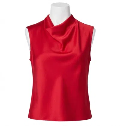 Spanx Sleeveless Cowl Neck Top In Red
