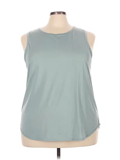 Pre-owned Spanx Sleeveless Top Teal Keyhole Neckline Tops In Blue