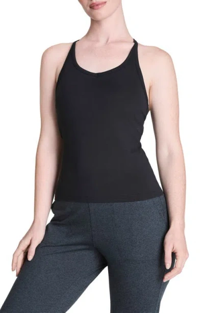 Spanx ® Softstretch Rib Shelf Bra Performance Tank In Black