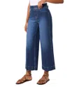 Spanx Pull-on Crop Wide Jean In Blue