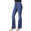 Spanx Redefine High Rise Flare Jeans In Medium Indigo In Blue