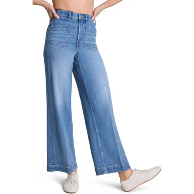 Spanx ® Shape™ Authentic 360 Patch Pocket Cropped Wide Leg Jeans In Blue