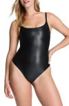 Spanx ® Shape™ Luxeshine Cami Thong Bodysuit In Black