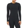 Spanx Bare Essentials Contour Long Sleeve Crewneck Tee In Very Black