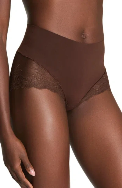 Spanx ® Smooth™ Undie-tectable Lace Hi-hipster Panties In Brown