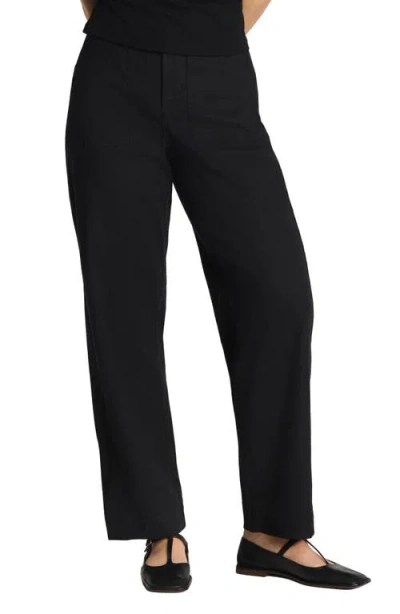 Spanx ® Supersmooth™ Stretch Cotton Twill Barrel Leg Pants In Black