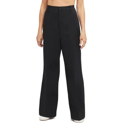 Spanx The Perfect Pant Wide-leg Stretch-jersey Trousers In Black