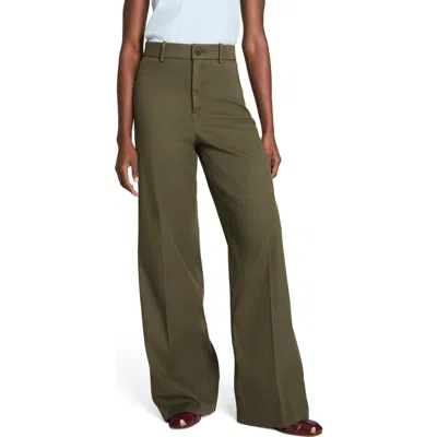 Spanx Cropped Wide Leg Pant In Green
