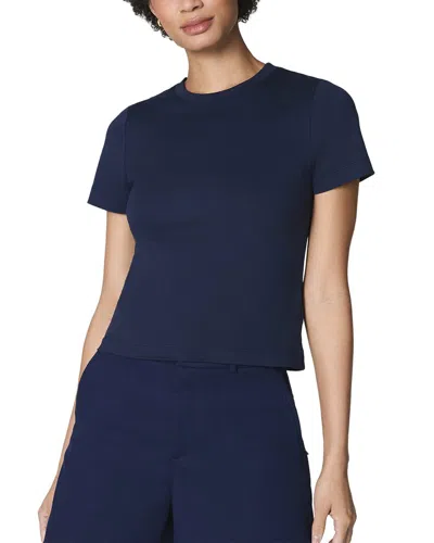 Spanx Ss Crewneck T-shirt In Blue