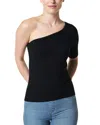 Spanx ® Stretch Rib One-shoulder Top In Black