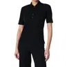 Spanx Stretch Rib Polo Top In Classic Black In Multi
