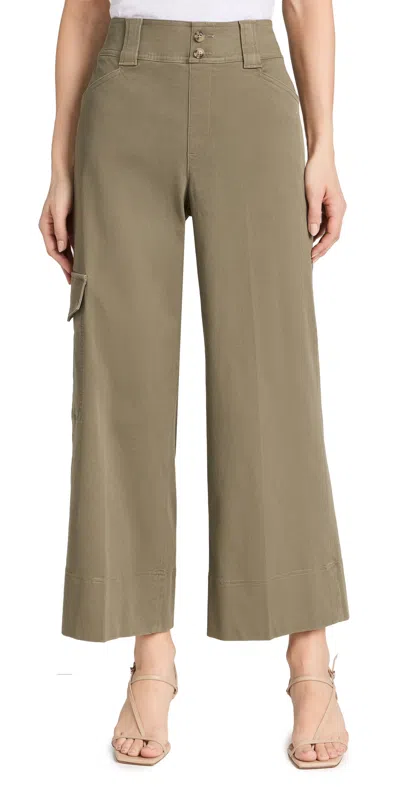 SPANX STRETCH TWILL CROPPED TROUSERS SPANISH OLIVE