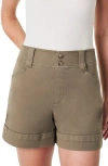 Spanx Stretch Twill Shorts In Olive In Tuscan Olive
