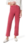 Spanx Stretch Twill Wide Leg Crop Pants In Wild Rose