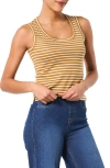 Spanx Cool Cotton Striped Tank Top In Bold Stripe Flax/powder