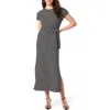 Spanx Air Essentials Tie Waist Maxi Dress In Very Black Stripe