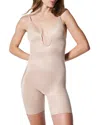 Spanx Suit Your Fancy Plunge Low-back Mid-thigh Bodysuit In White