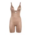Spanx Suit Your Fancy Plunge Mid-thigh Bodysuit In Beige
