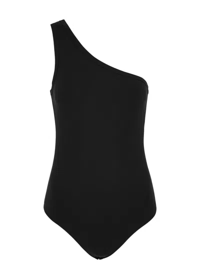 Spanx Suit Yourself One-shoulder Stretch-jersey Bodysuit In Black