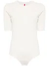 Spanx Suit Yourself Ribbed Short Sleeve Bodysuit In Neutrals