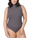 Spanx ® Suit Yourself Ribbed Mock Neck Sleeveless Bodysuit In Gray