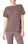 Spanx ® Supernatural Flow Short Sleeve Cotton Blend Top In Smoke
