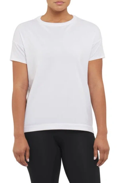 Spanx ® Supernatural Flow Short Sleeve Cotton Blend Top In Vivid White