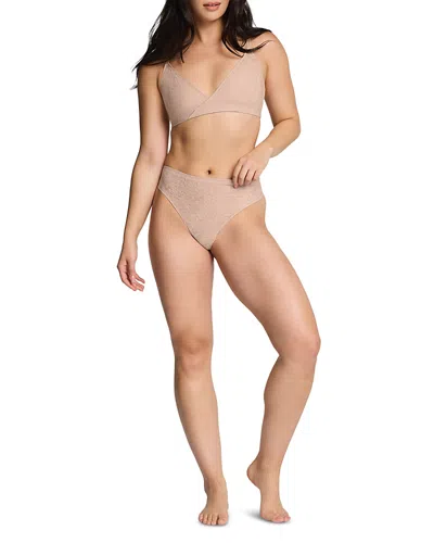 Spanx Supersmooth Day To Night Lace Thong In Neutral