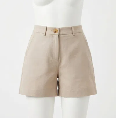 Spanx Supersmooth Stretch Twill Short In Bone In Brown