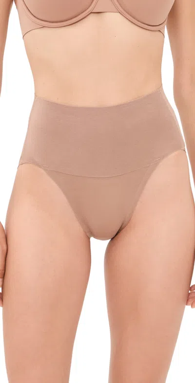 Spanx Supersmooth Undie-tectable Natural Hi-leg Briefs Cafe Au Lait In Brown