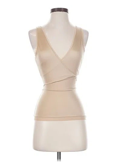 Pre-owned Spanx Tank Top Tan Plunge Neckline Tops