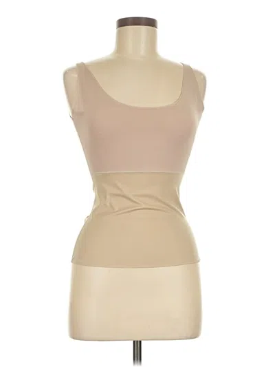 Pre-owned Spanx Tank Top Tan Strapless Neckline Tops In Brown