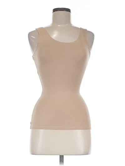 Pre-owned Spanx Tank Top Tan Strapless Neckline Tops In Brown