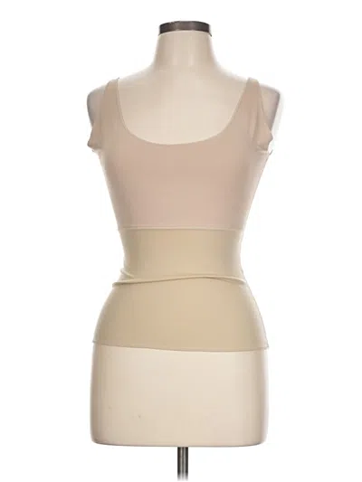 Pre-owned Spanx Tank Top Tan Strapless Neckline Tops In Brown